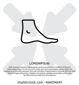 Web line icon. Foot, foot standing 