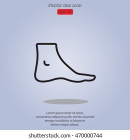 Web line icon. Foot, foot standing 