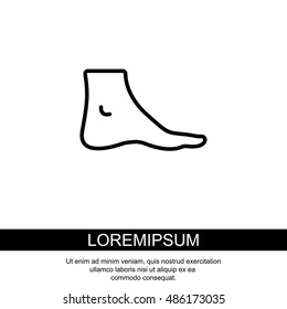 Web line icon. Foot, foot standing 