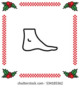 Web line icon. Foot, foot standing 