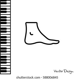 Web line icon. Foot, foot standing 