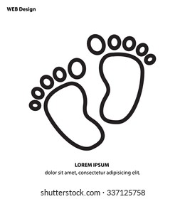 Web line icon -?? Footprints,prints of children's feet