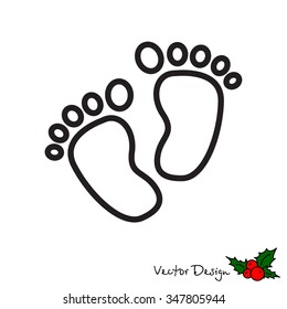 Web line icon. Footprints,prints of children's feet