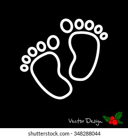 Web line icon. Footprints,prints of children's feet