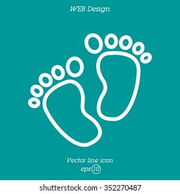 Web line icon. Footprints,prints of children's feet