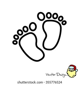 Web line icon. Footprints,prints of children's feet