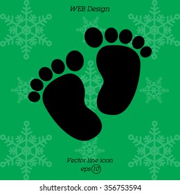 Web line icon. Footprints,prints of children's feet