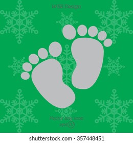 Web line icon. Footprints,prints of children's feet