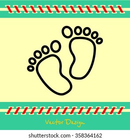Web line icon. Footprints,prints of children's feet