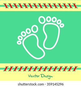 Web line icon. Footprints,prints of children's feet