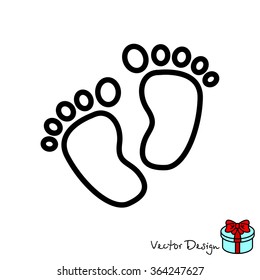 Web line icon. Footprints,prints of children's feet