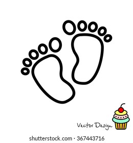 Web line icon. Footprints,prints of children's feet