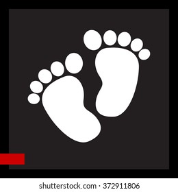 Web line icon. Footprints,prints of children's feet