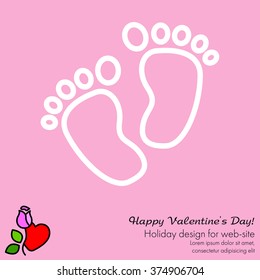 Web line icon. Footprints,prints of children's feet