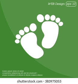 Web line icon. Footprints,prints of children's feet