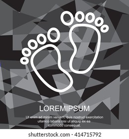 Web line icon. Footprints,prints of children's feet