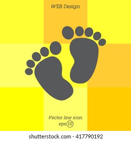 Web line icon. Footprints,prints of children's feet
