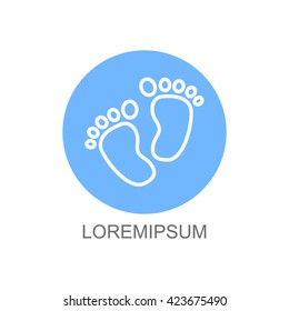 Web line icon. Footprints,prints of children's feet