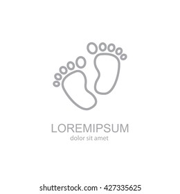 Web line icon. Footprints,prints of children's feet