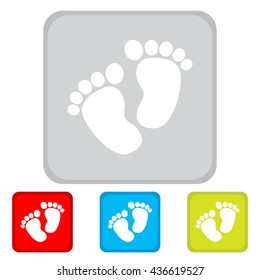 Web line icon. Footprints,prints of children's feet