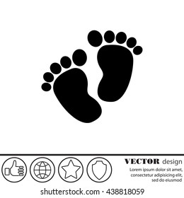 Web line icon. Footprints,prints of children's feet