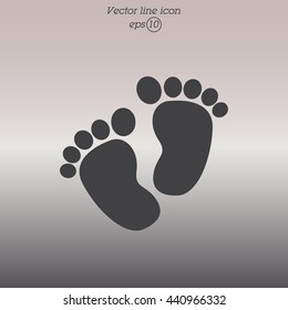 Web line icon. Footprints,prints of children's feet