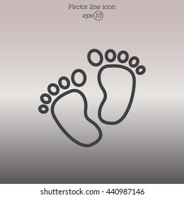 Web line icon. Footprints,prints of children's feet