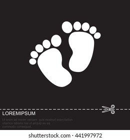 Web line icon. Footprints,prints of children's feet