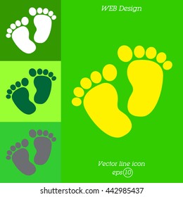Web line icon. Footprints,prints of children's feet