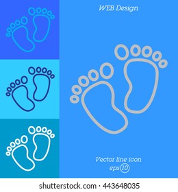 Web line icon. Footprints,prints of children's feet