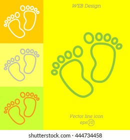 Web line icon. Footprints,prints of children's feet