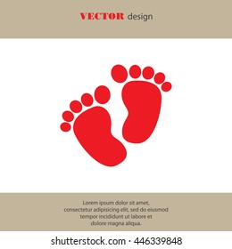 Web line icon. Footprints,prints of children's feet