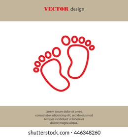 Web line icon. Footprints,prints of children's feet