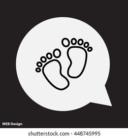 Web line icon. Footprints,prints of children's feet