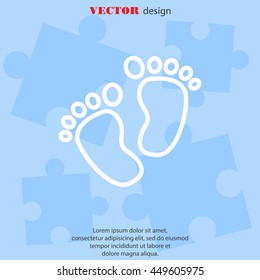 Web line icon. Footprints,prints of children's feet