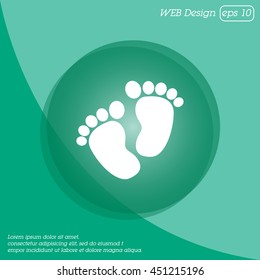 Web line icon. Footprints,prints of children's feet