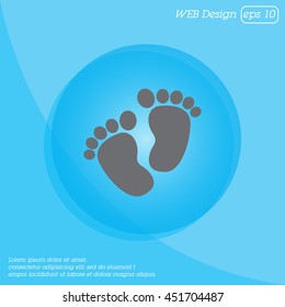Web line icon. Footprints,prints of children's feet