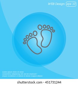 Web line icon. Footprints,prints of children's feet