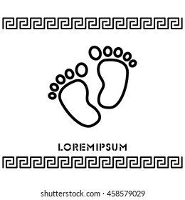 Web line icon. Footprints,prints of children's feet