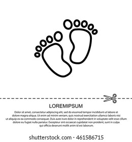 Web line icon. Footprints,prints of children's feet