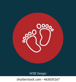 Web line icon. Footprints,prints of children's feet