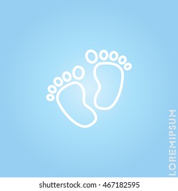 Web line icon. Footprints,prints of children's feet