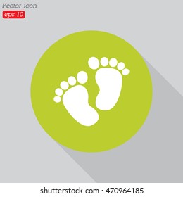 Web line icon. Footprints,prints of children's feet