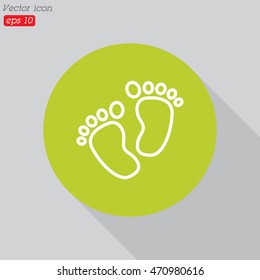 Web line icon. Footprints,prints of children's feet