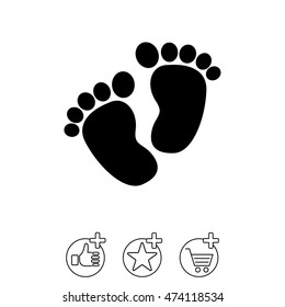 Web line icon. Footprints,prints of children's feet