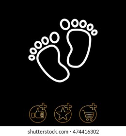 Web line icon. Footprints,prints of children's feet