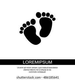 Web line icon. Footprints,prints of children's feet