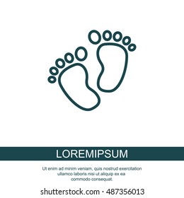 Web line icon. Footprints,prints of children's feet