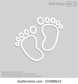 Web line icon. Footprints,prints of children's feet