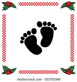 Web line icon. Footprints,prints of children's feet